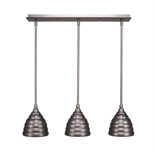 Toltec Lighting 3-Light Mini Hang Straight Swivel Pendant Brushed Nickel