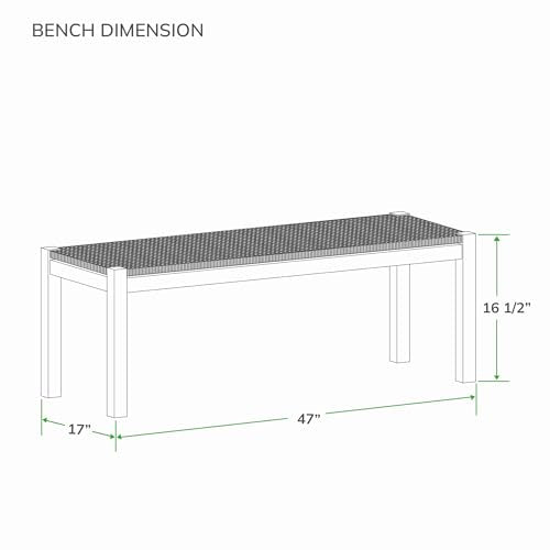 Cambridge Casual Paxton Wood 6-Piece Outdoor Dining Set Natural Teak/All-Weather Wicker Configuration 8 - 6 Seater