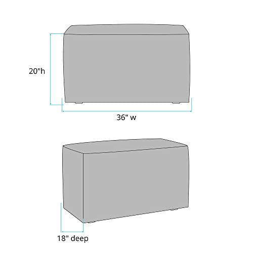 Howard Elliott Collection Square Outdoor Patio Bench Cover Atlantis White