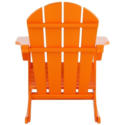 Costaelm Keller HDPE Plastic Outdoor Rocking Chair Set of 4 Orange