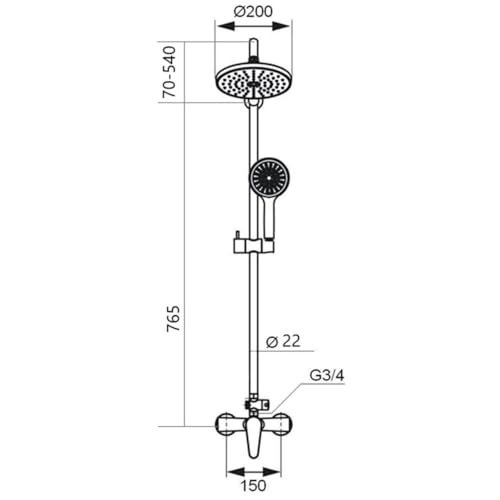 SaunaLife Backyard Barrel Shower Kit Model R3 Golden Color