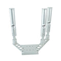 Rod Boss Triple Dual Axis Ratcheting Rod Holder with Boomerang Downrigger Plate Silver