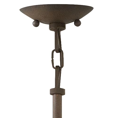 Hinkley Carson Large Orb Pendant Light - 3-Light, Clear Seedy Glass Vintage Iron