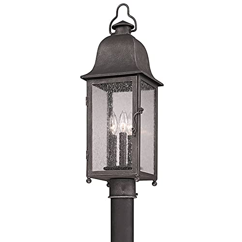 Troy Lighting Larchmont 3-Light Outdoor Post Lantern Aged Pewter