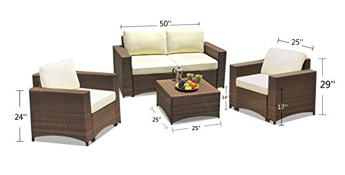 WUnlimited Studio Shine Collection Modular Conversation Set with Loveseat 4 PCs Dark Brown