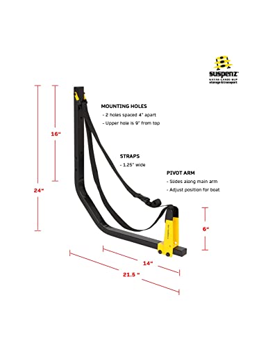 Suspenz Kayak Storage Rack, 2-Boat Free Standing - Yellow
