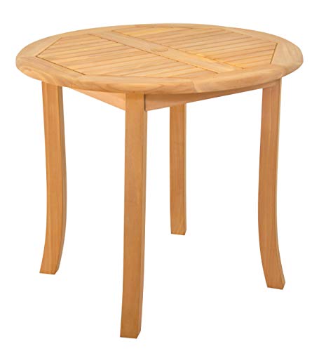 WholesaleTeak 5-Piece Grade-A Teak Wood Dining Set with 36" Round Table and 4 Stacking Arm Chairs Teak