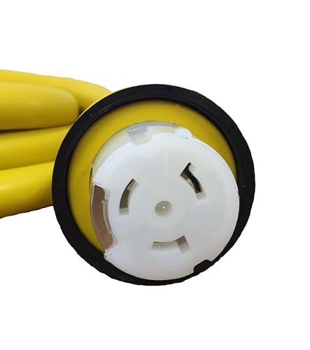 Amp Up Marine & RV Cords 125/250 Volt 50 Amp Shore Power Boat Cord Yellow 100 ft 6 Gauge