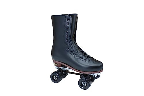 CHICAGO Men's Premium Leather Quad Roller Derby Skate Black Size 9