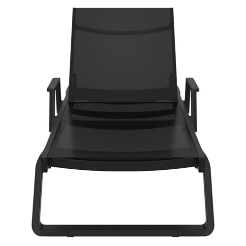 Compamia Tropic Arm Sling Chaise Lounge Black Frame Black