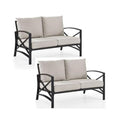 Home Square 2 Piece Metal Patio Loveseat Set Oil Bronze Beige