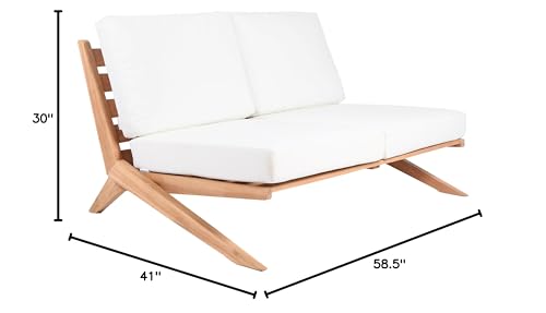 Meridian Furniture Tahiti Collection Modern Outdoor Loveseat White