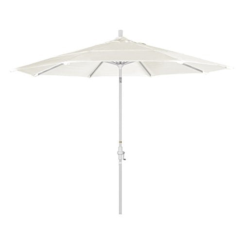 California Umbrella 11' Round Aluminum Market Patio Umbrella with Crank Lift and Collar Tilt Canvas