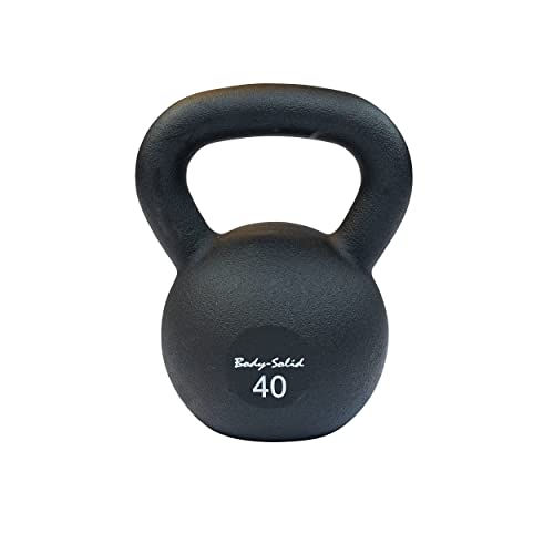 Body-Solid Matte Black Kettlebell Set 5-50 lbs with Kettle Grip Handle