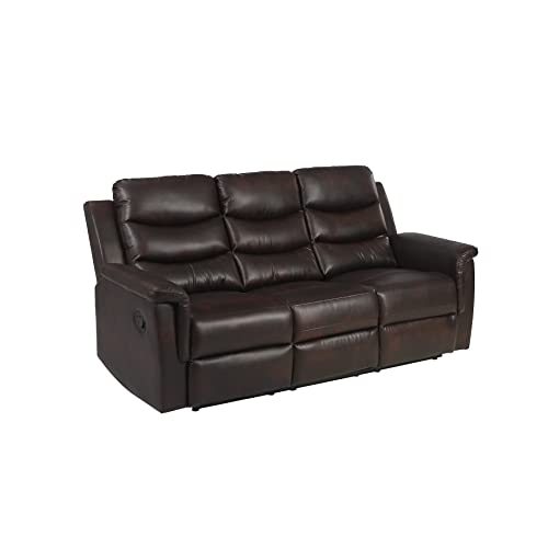 Eafurn 2-Piece Reclining Sectional Sofa Set Faux Leather Brown