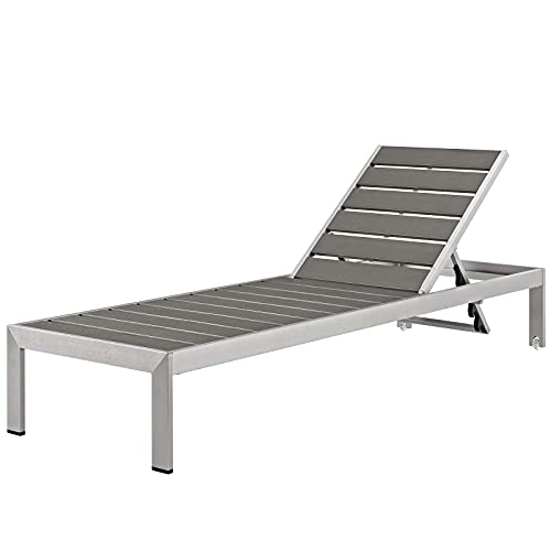 America Luxury - Outdoor Lounge Chair Chaise Aluminum Silver Blue