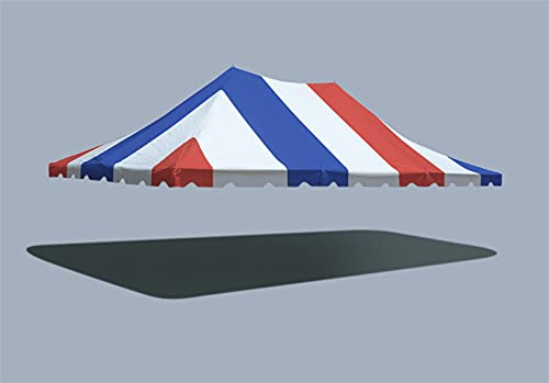 TentandTable 20-Foot x 30-Foot Replacement Pole Tent Top Heavy Duty Blockout Vinyl Red/White/Blue