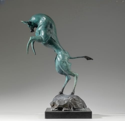 FENGSHUI-CAISHEN Blue Pure Copper Wall Street Bull Statue