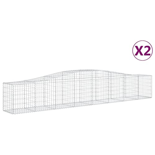 Arched Gabion Baskets 2 pcs Galvanized Iron for Outdoor & Indoor Plants White Black