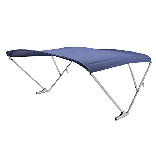 SureShade Power Pontoon Bimini Top Clear Anodized Frame Navy Fabric Navy