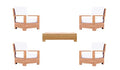 WholesaleTeak Leveb 5 Pc Lounge Chair Set with Cushions in Canvas White