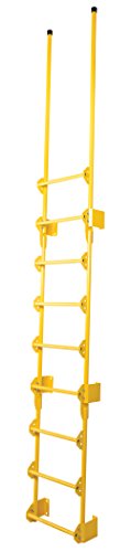 Vestil 9-Step Steel Walk Through Dock Ladder 300 lb Capacity Yellow
