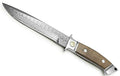 PUMA Cougar Damast Plumwood Hunting Knife with Leather Sheath Silver