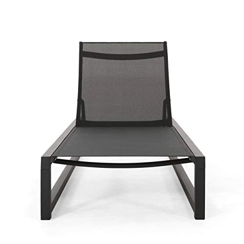 Christopher Knight Home Vivian Outdoor Aluminum Chaise Lounge Set of 2 Black
