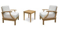 WholesaleTeak Somer 3 Pc Lounge Chair Set with Cushions Canvas White