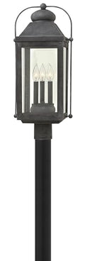 Hinkley Anchorage Large Outdoor Lantern - Aluminum, Clear Glass, Aged Zinc Finish