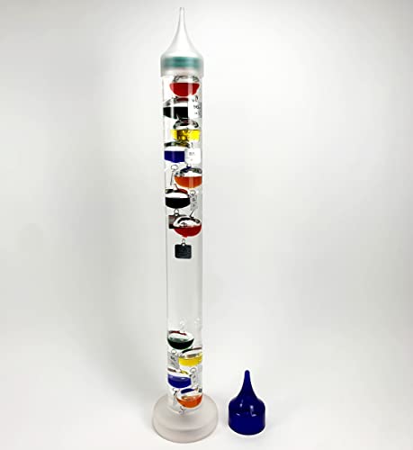 Glassic Gifts Galileo Thermometer 40" Tall Chrome