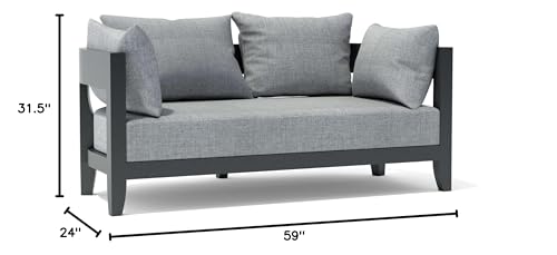 Anderson Teak Coronado Deep Seating Aluminum Loveseat Cast Slate