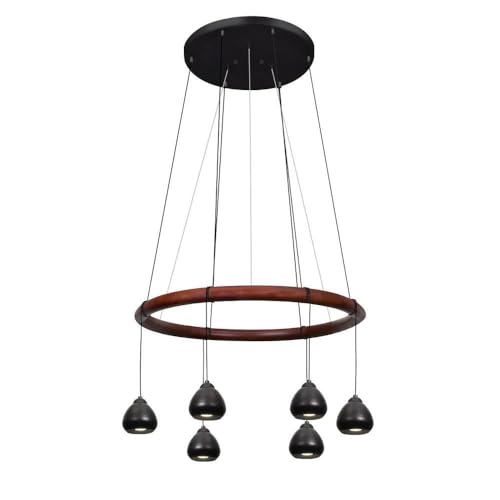 Besa 6 Light 12V Pendant Rustic Style Black