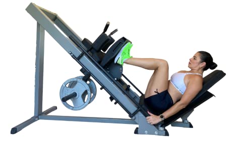 G FASHION STYLE Leg Press and Hack Squat Machine for Lower Body Weight Training, 1,000 lb Weight Capacity, Home and Commercial Gym, Grey - Black