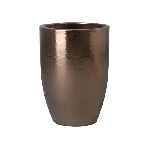 Emissary Gold Stoneware Round Planter 18in L x 26in H