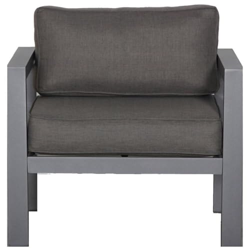 Teva Furniture Cabo Aluminum Loveseat Set Gray Frame Charcoal Cushion