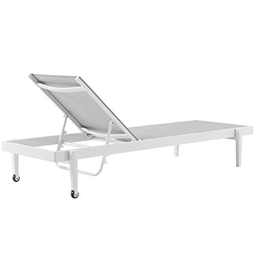 Modway Charleston Set Four Chaise Lounge Chairs White Gray