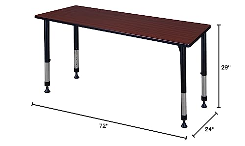 Regency Kee Height Adjustable Classroom Table 72" x 24" Mahogany Brown