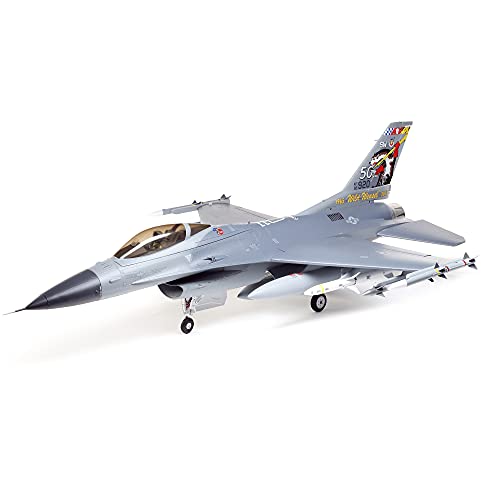 E-flite RC Airplane F-16 Falcon 80mm EDF Jet BNF Basic Gray