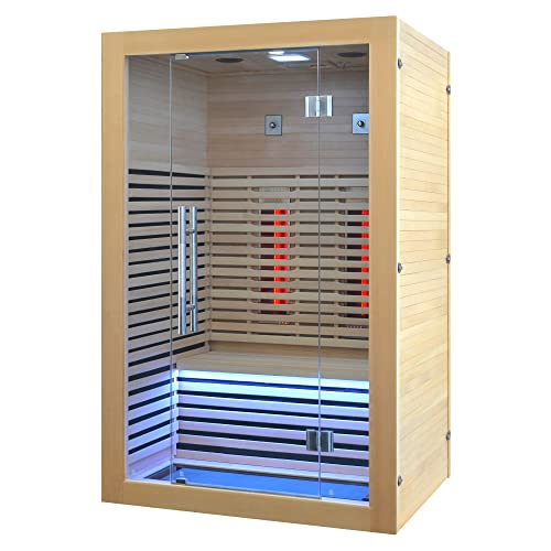 Kang Share Wooden Infrared Sauna Room Canadian Hemlock Low EMF 2-3 Person 1832W