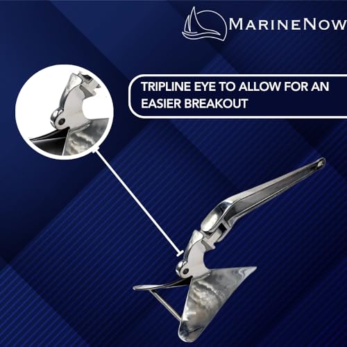 MarineNow Stainless Steel AISI 316 CQR Boat Anchor 33 LBS