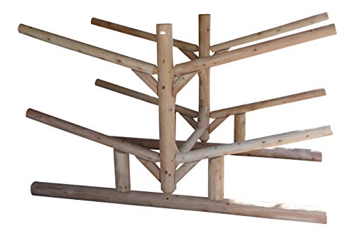 Log Kayak Rack 4 Canoe + 2 Kayak Holder Unfinished