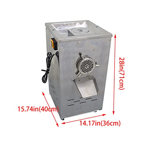 BREVELTION 220V 304 Stainless Steel Electric Meat Grinder Silver