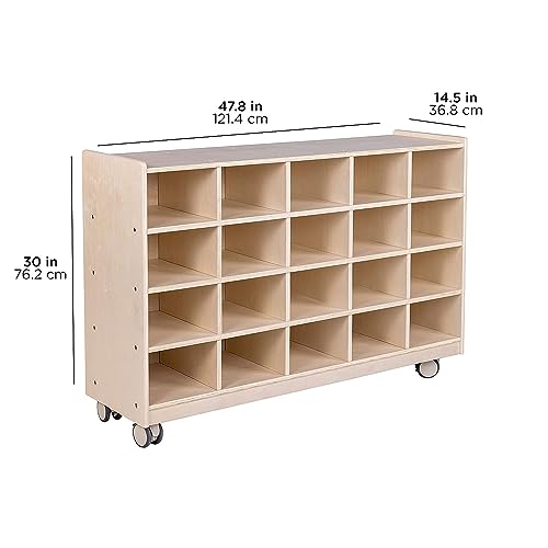 Angeles Mobile 20-Section Cubby Storage Wooden