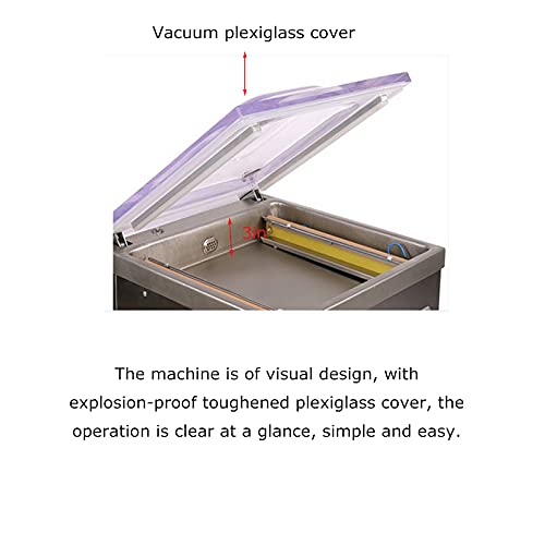 HayWHNKN Single Chamber Vacuum Sealer Stainless Steel 15.7" Wet and Dry Silver