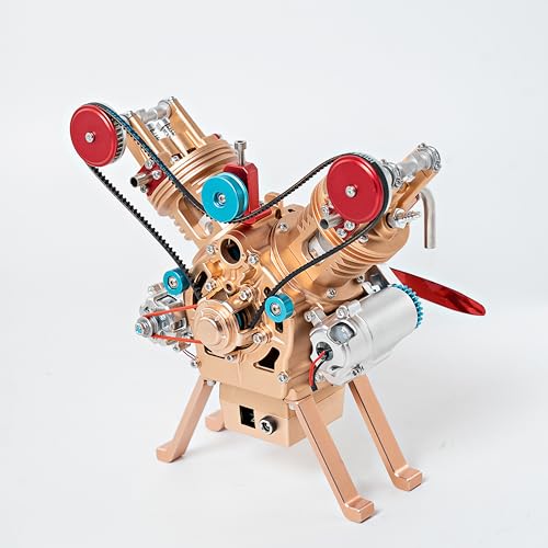 TECHING Mini V2 Engine Model Kit Mechanical Metal DIY Golden