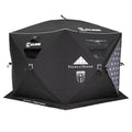 CLAM Thermal Ice Shelter 6 Person Insulated Winter Fishing Hub Tent X-600 Portable Popup Heated Camping House Black Ice Ops