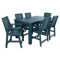 Highwood Weatherly 7pc Rectangular Counter Height Dining Set 72" x 42" Federal Blue