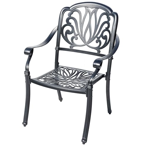 Hi-Line Gift Ltd Sleek Black Bistro Bliss Collection Cast Aluminium Patio Set Black