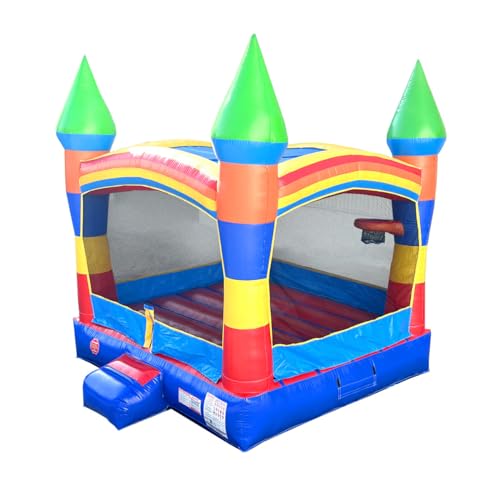 Pogo Bounce House Crossover Deluxe Rainbow Castle Inflatable 13x12x14.5 ft
